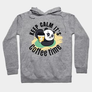 Panda Hugging Coffee. It is Coffee Time Hoodie